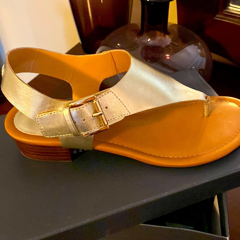 Gold Tommy Hillfiger sandals